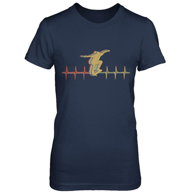 Vintage Skateboard Skater Heartbeat Love Gift-T-Shirt & Hoodie-Women's T-Shirt-Navy