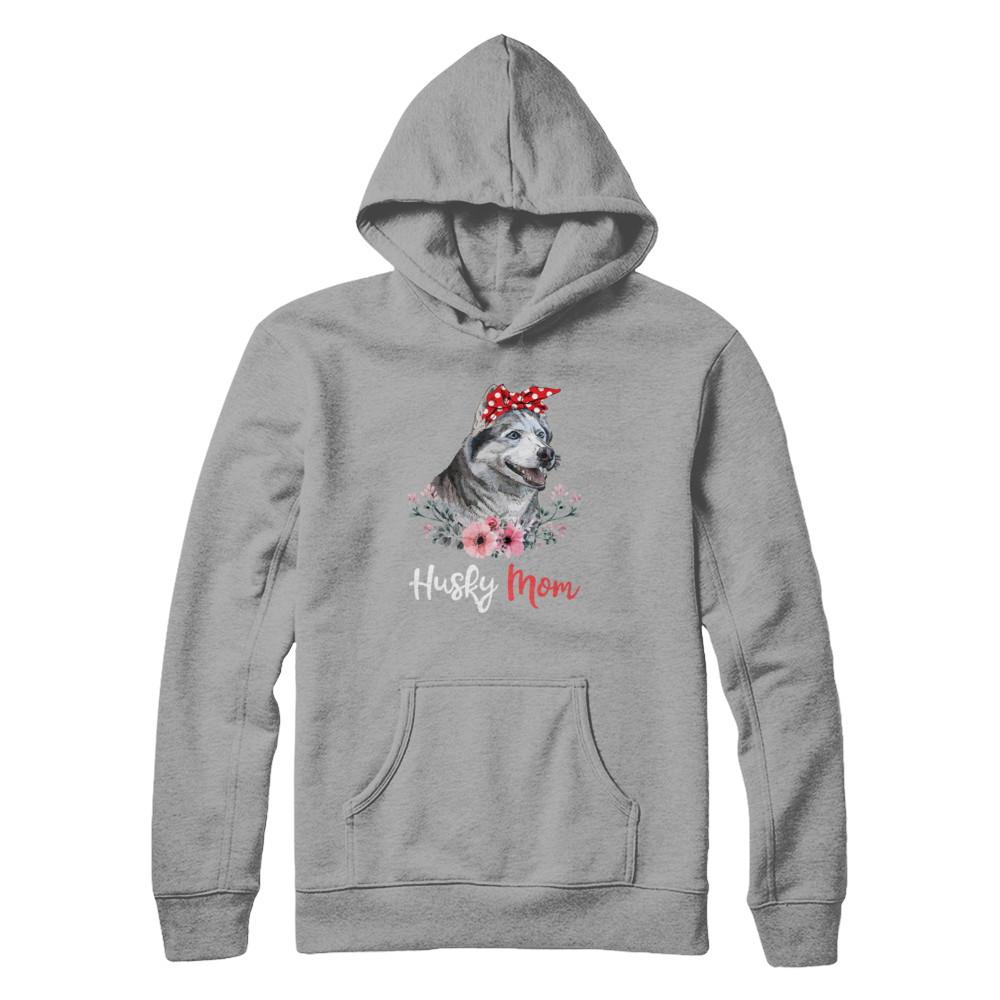 Husky Mom Gift For Women Dog Lover-T-Shirt & Hoodie-Pullover Hoodie-Light Steel
