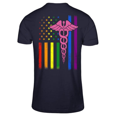 Nurse Rainbow Lgbt Flag Pride Lesbian Gay Super Stronger-T-Shirt & Hoodie-Premium T-Shirt-Midnight Navy