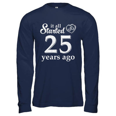 25Th Wedding Anniversary Married Couples 1996 Husband Wife-T-Shirt & Hoodie-Long Sleeve T-Shirt-Navy