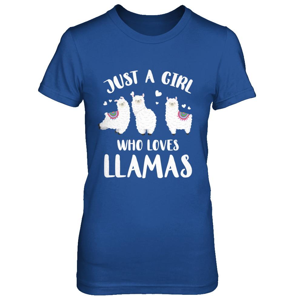 Just A Girl Who Loves Llamas-T-Shirt & Hoodie-Women's T-Shirt-Royal