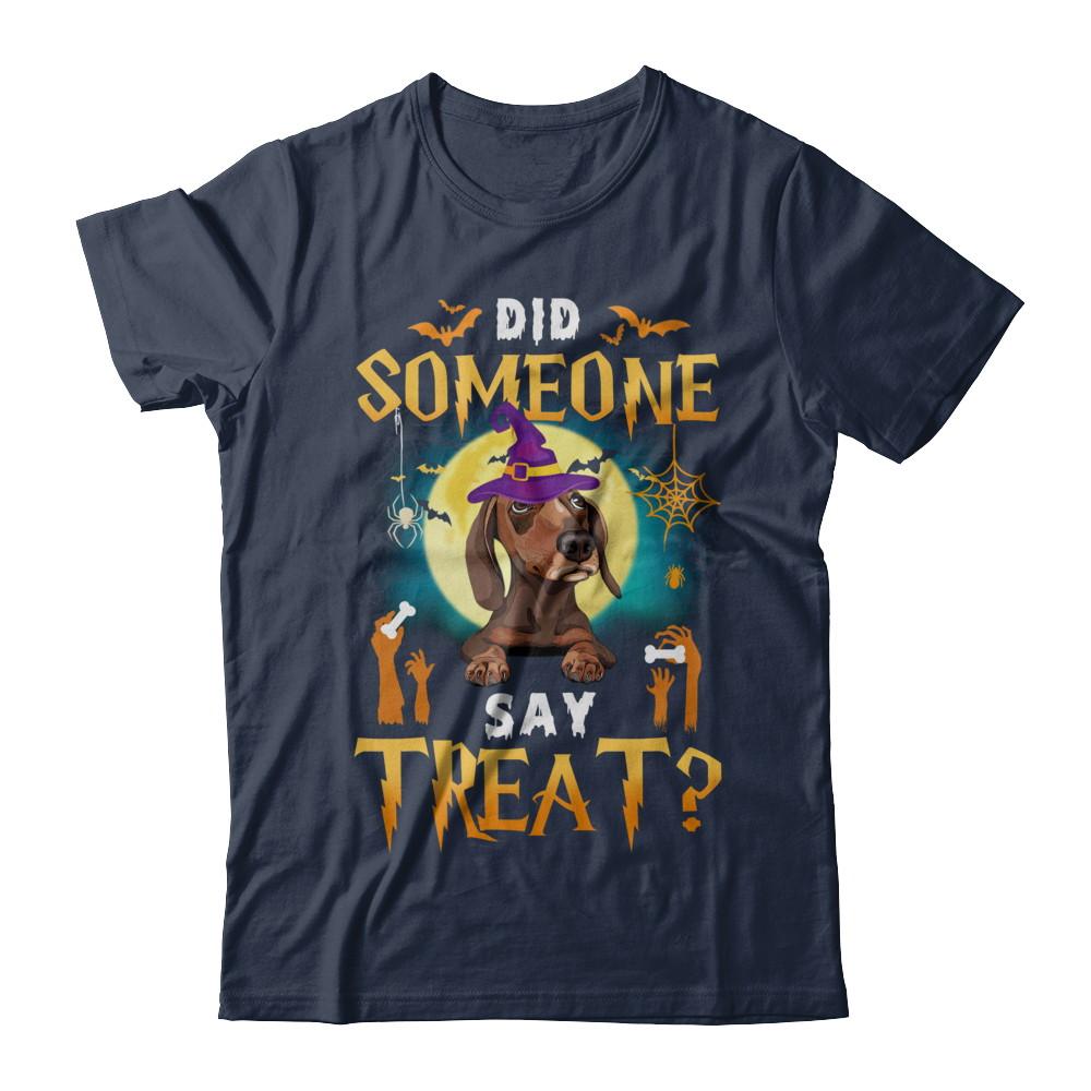 Did Someone Say Treat Dachshund Halloween Costume-T-Shirt & Hoodie-Classic T-Shirt-Navy