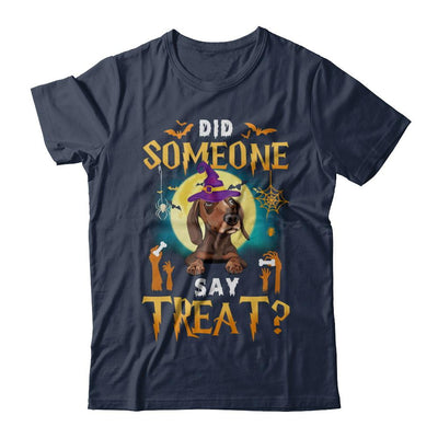 Did Someone Say Treat Dachshund Halloween Costume-T-Shirt & Hoodie-Classic T-Shirt-Navy