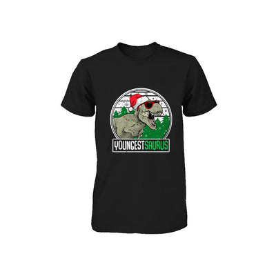 Youngestsaurus Youngest Dinosaur T-Rex Family Christmas Youth-Youth Shirt-Toddler T-Shirt-Black