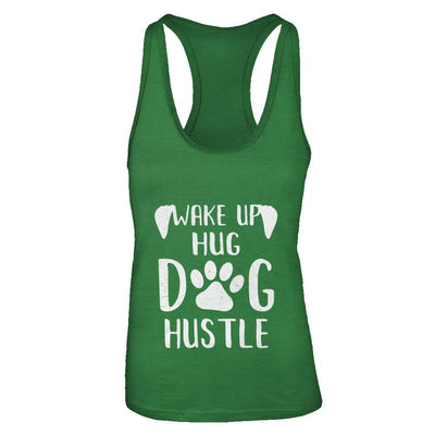 Wake Up Hug Dog Hustle Dogs Lover Gift-T-Shirt & Tank Top-Women's Ideal Racerback Tank-Kelly Green