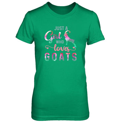 Just A Girl Who Loves Goats Goat Lover-T-Shirt & Tank Top-Women's T-Shirt-Irish Green