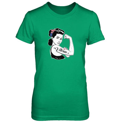 Woman Veteran Strong Girl America 4Th July-T-Shirt & Tank Top-Women's T-Shirt-Irish Green
