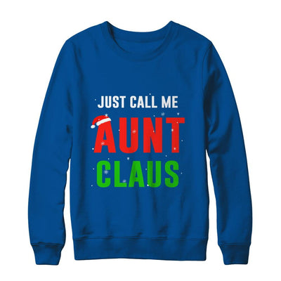 Santa Aunt Claus Matching Family Christmas Pajamas-T-Shirt & Sweatshirt-Crewneck Sweatshirt-Deep Royal