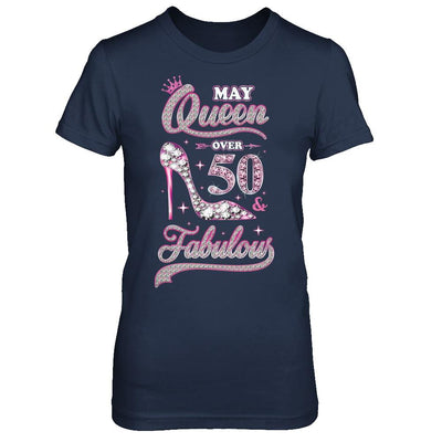 May Queen 50 And Fabulous 1971 50th Years Old Birthday-T-Shirt & Hoodie-Women's T-Shirt-Navy