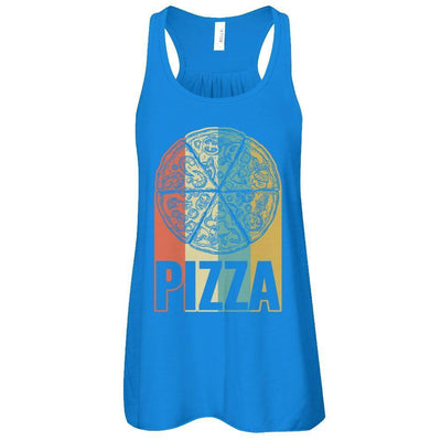 Classic Vintage Retro Style Pizza-T-Shirt & Tank Top-Women's Flowy Racerback Tank-True Royal