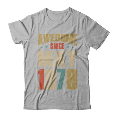 Vintage Retro Awesome Since May 1978 43th Birthday-T-Shirt & Hoodie-Premium T-Shirt-Heather Gray