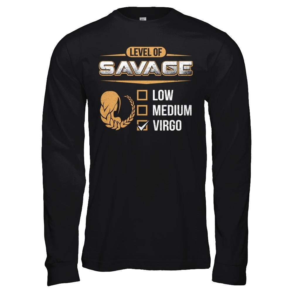 Level Of Savage Virgo-T-Shirt & Hoodie-Long Sleeve T-Shirt-Black