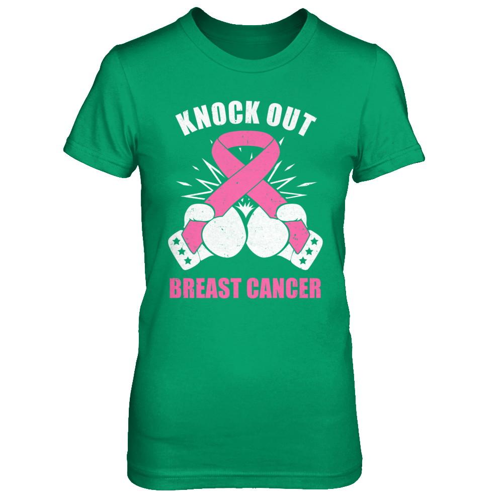 Boxing Knock Out Breast Cancer Awareness Support-T-Shirt & Hoodie-Women's T-Shirt-Irish Green