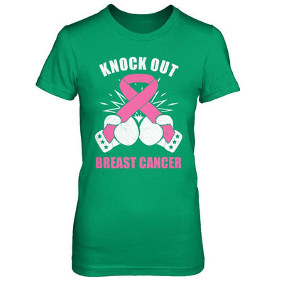 Boxing Knock Out Breast Cancer Awareness Support-T-Shirt & Hoodie-Women's T-Shirt-Irish Green