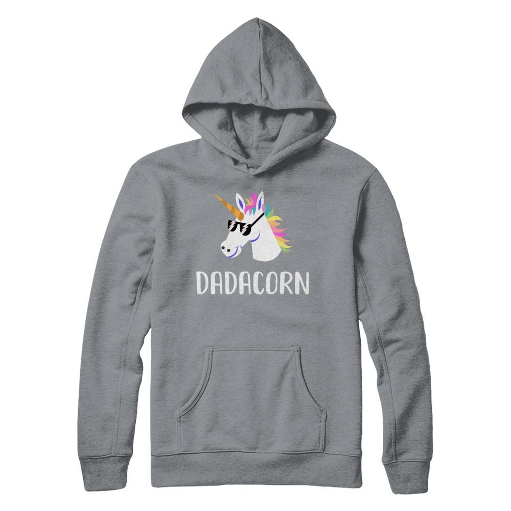 Unicorn Dad And Baby Dadacorn Daddy Fathers Day Gift-T-Shirt & Hoodie-Pullover Hoodie-Light Steel