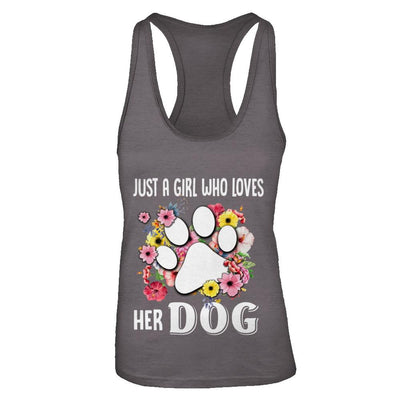 Just A Girl Who Loves Her Dog-T-Shirt & Tank Top-Women's Ideal Racerback Tank-Dark Grey