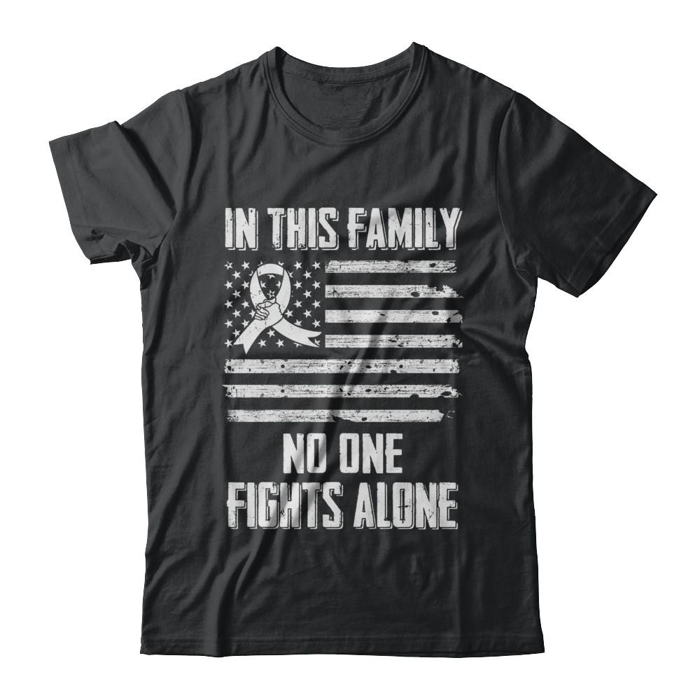 In This Family No One Fights Alone Lung Cancer-T-Shirt & Hoodie-Classic T-Shirt-Black