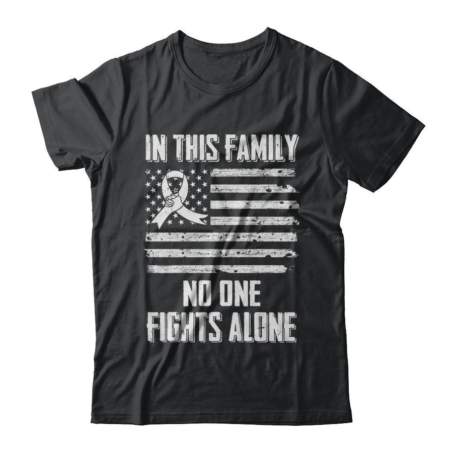 In This Family No One Fights Alone Lung Cancer-T-Shirt & Hoodie-Classic T-Shirt-Black