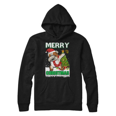 Cute Bulldog Claus Merry Christmas Ugly Sweater-T-Shirt & Sweatshirt-Pullover Hoodie-Black