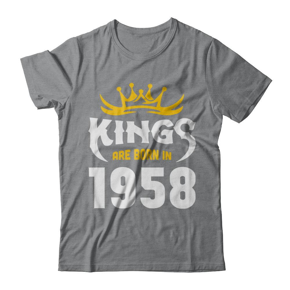 Kings Are Born In 1958 Birthday Gift-T-Shirt & Hoodie-Classic T-Shirt-Sport Grey