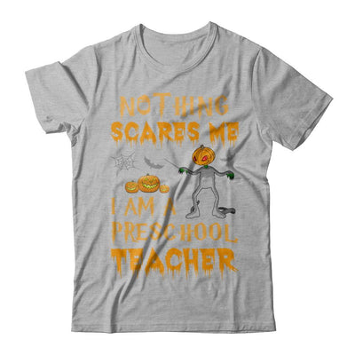 Halloween Nothing Scares Me I'm A Preschool Teacher-T-Shirt & Hoodie-Premium T-Shirt-Heather Gray