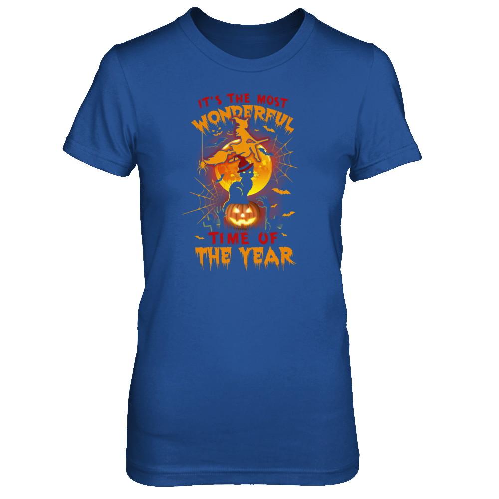 Halloween Cat It's The Most Wonderful Time Of The Year Witches-T-Shirt & Tank Top-Women's T-Shirt-Royal