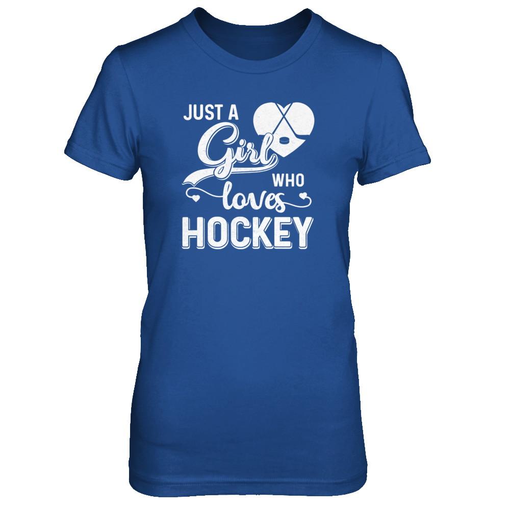 Just A Girl Who Loves Hockey-T-Shirt & Tank Top-Women's T-Shirt-Royal