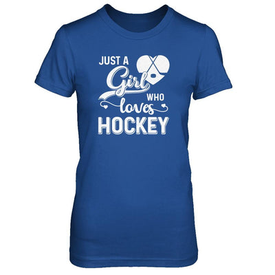 Just A Girl Who Loves Hockey-T-Shirt & Tank Top-Women's T-Shirt-Royal