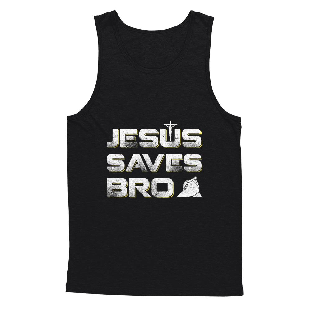 Jesus Saves Bro-T-Shirt & Hoodie-Unisex Tank-Black
