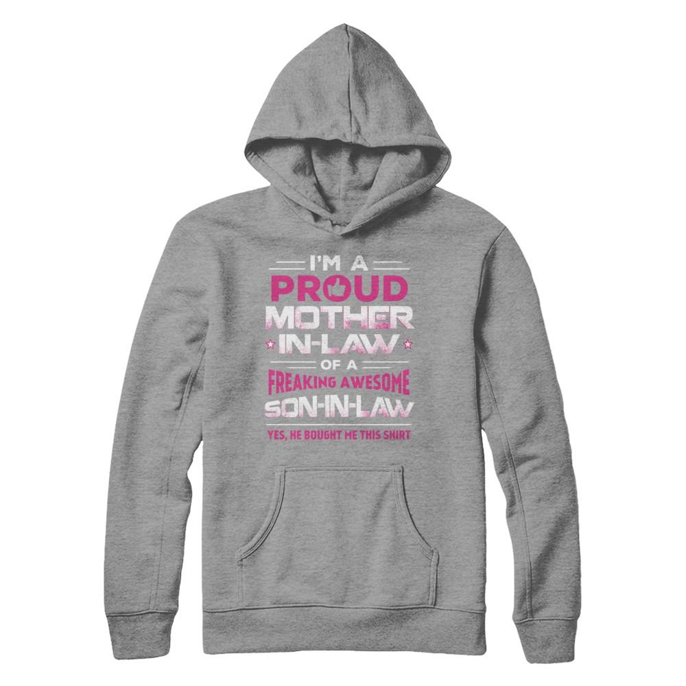 Proud Mother-In-Law Freaking Awesome Son-In-Law-T-Shirt & Hoodie-Pullover Hoodie-Sport Grey