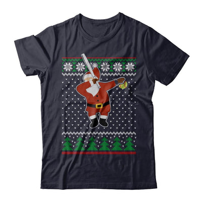 Dabbing Santa Softball Ugly Sweater Christmas-T-Shirt & Sweatshirt-Premium T-Shirt-Midnight Navy