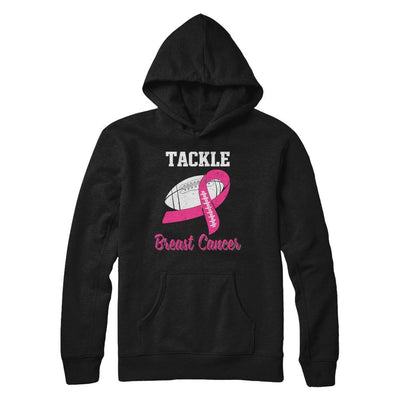 Football Survivor Tackle Pink Breast Cancer Awareness-T-Shirt & Hoodie-Pullover Hoodie-Black
