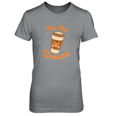 Autumn Fall Pumpkin Spice Coffee Tis The Season Mom-T-Shirt & Tank Top-Women's T-Shirt-Sport Grey