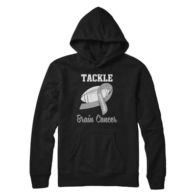 Football Survivor Tackle Gray Brain Cancer Awareness-T-Shirt & Hoodie-Pullover Hoodie-Black
