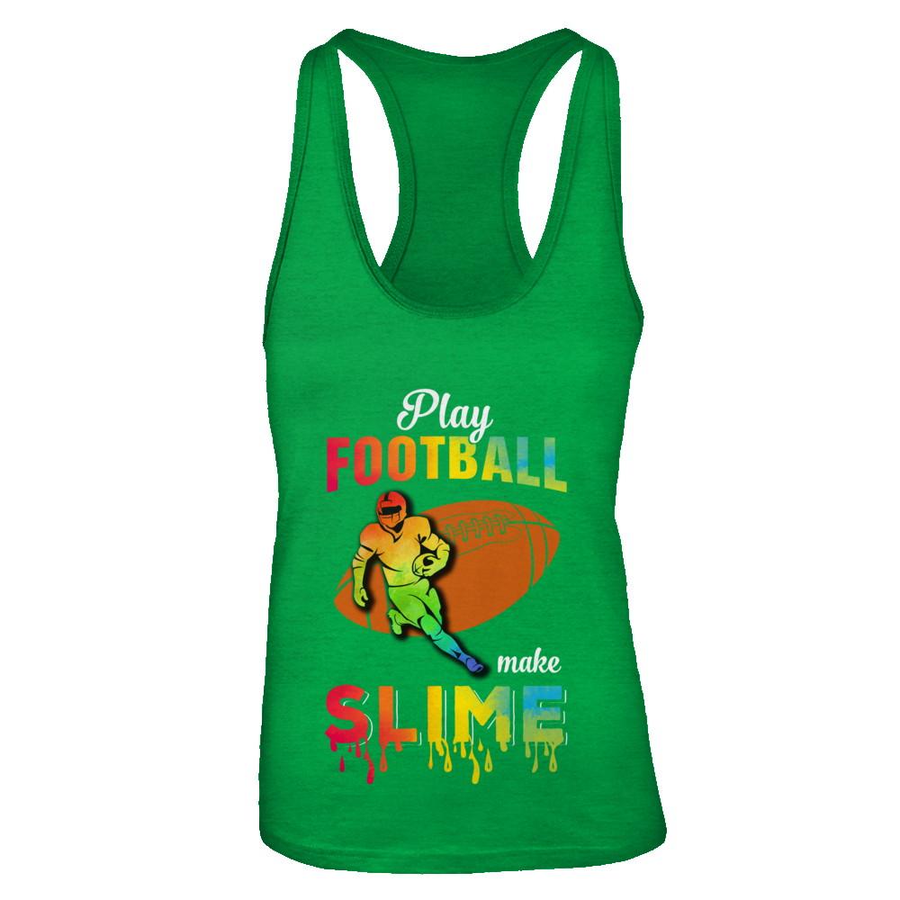 Play Football Make Slime Watercolor For Girl Women-T-Shirt & Tank Top-Women's Ideal Racerback Tank-Kelly Green