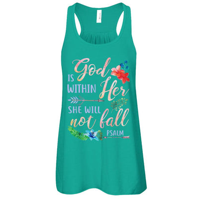 God Is Within Her She Will Not Fail Christian-T-Shirt & Tank Top-Women's Flowy Racerback Tank-Kelly