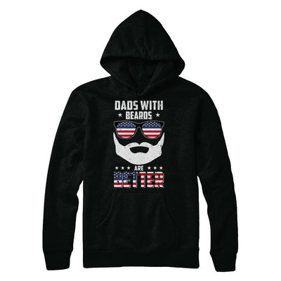 Dads With Beards Are Better American Flag Fathers Day-T-Shirt & Hoodie-Pullover Hoodie-Black