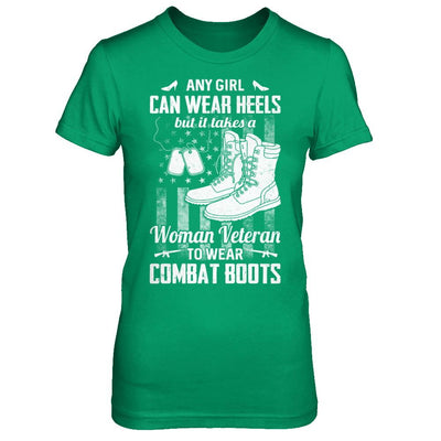 Woman Veteran To Wear Combat Boots-T-Shirt & Hoodie-Women's T-Shirt-Irish Green