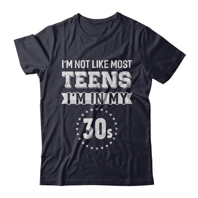 Vintage I'm Not Like Most Teens I'm In My 30s Birthday-T-Shirt & Hoodie-Premium T-Shirt-Midnight Navy