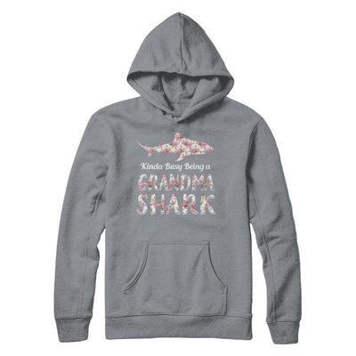 Grandma Shark Kinda Busy Being A Grandmashark-T-Shirt & Hoodie-Pullover Hoodie-Light Steel