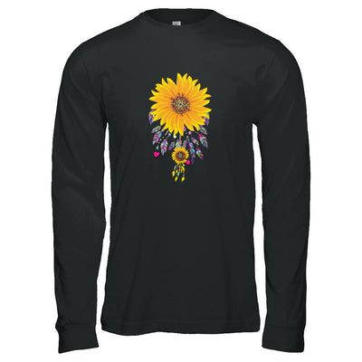 Native Dream Catcher Sunflower-T-Shirt & Tank Top-Long Sleeve T-Shirt-Black