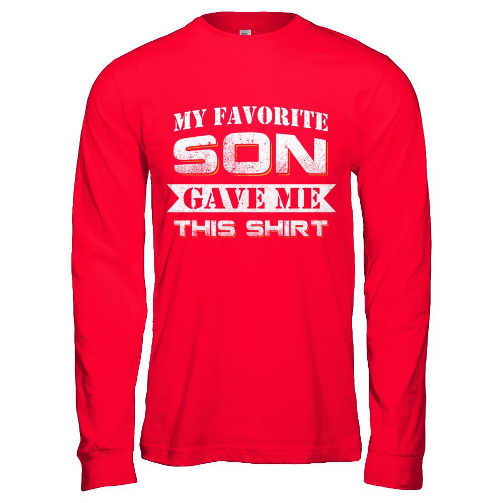 My Favorite Son Gave Me This-T-Shirt & Hoodie-Long Sleeve T-Shirt-Red