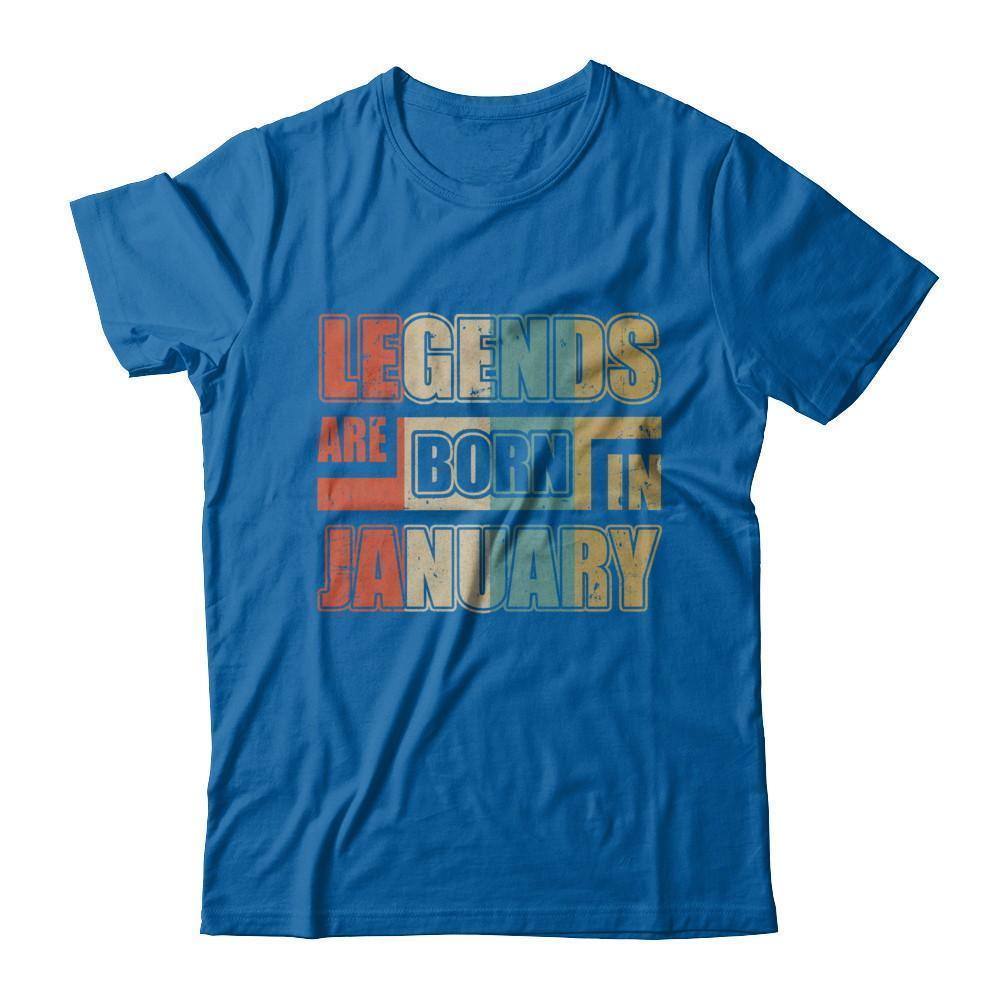 Classic Vintage Legends Are Born In January Birthday-T-Shirt & Hoodie-Classic T-Shirt-Royal