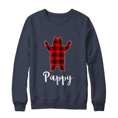 Red Pappy Bear Buffalo Plaid Family Christmas Pajamas-T-Shirt & Sweatshirt-Crewneck Sweatshirt-Navy
