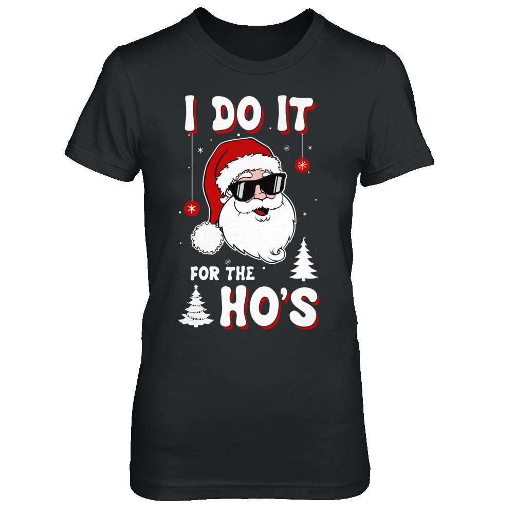 Funny Christmas Santa Ho Gift Cute Xmas Santa Naughty-T-Shirt & Sweatshirt-Women's T-Shirt-Black