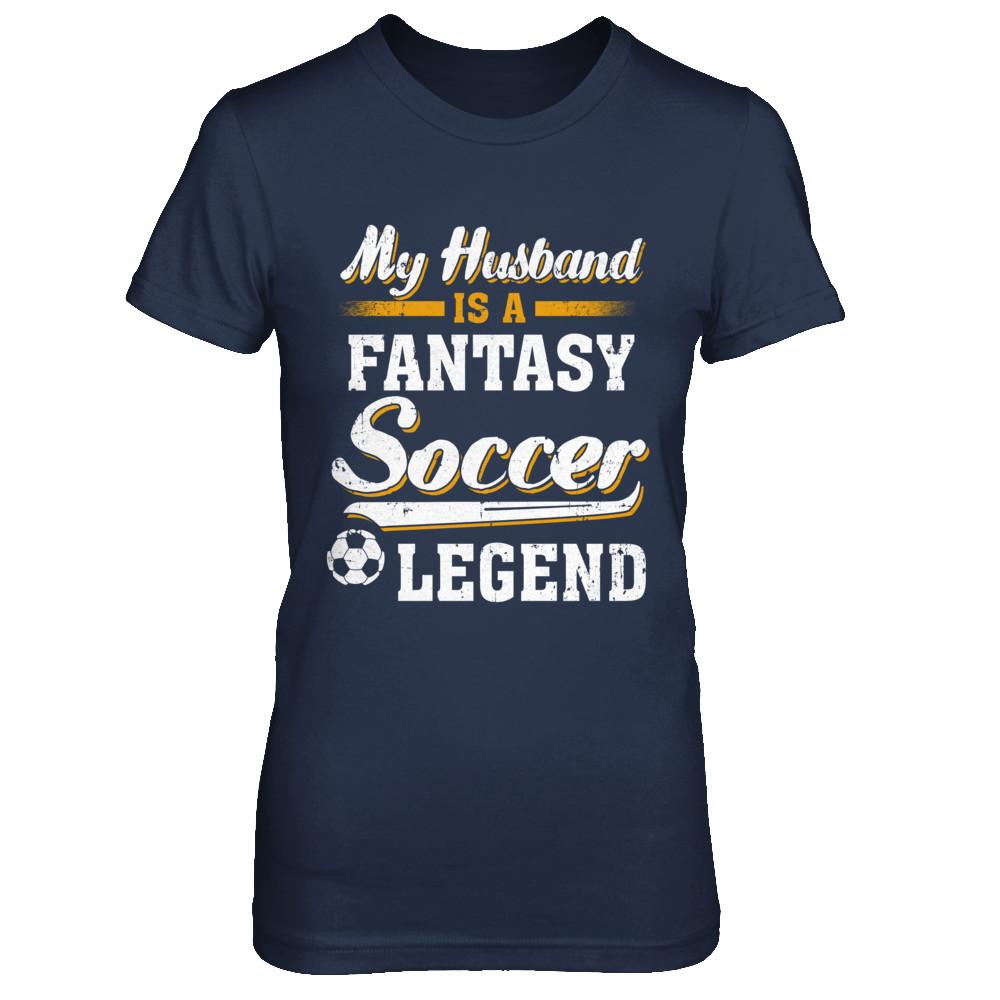 My Husband Is A Fantasy Soccer Legend-T-Shirt & Hoodie-Women's T-Shirt-Navy