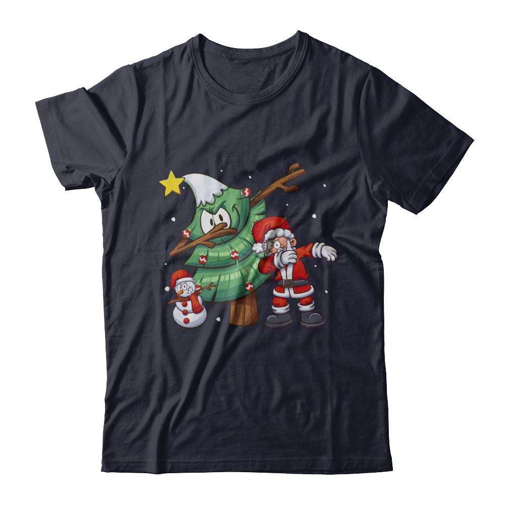 Dabbing Santa Through The Snow-T-Shirt & Sweatshirt-Premium T-Shirt-Midnight Navy