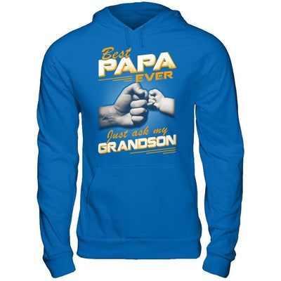 Best Papa Ever Just Ask My Grandson-T-Shirt & Hoodie-Pullover Hoodie-Royal