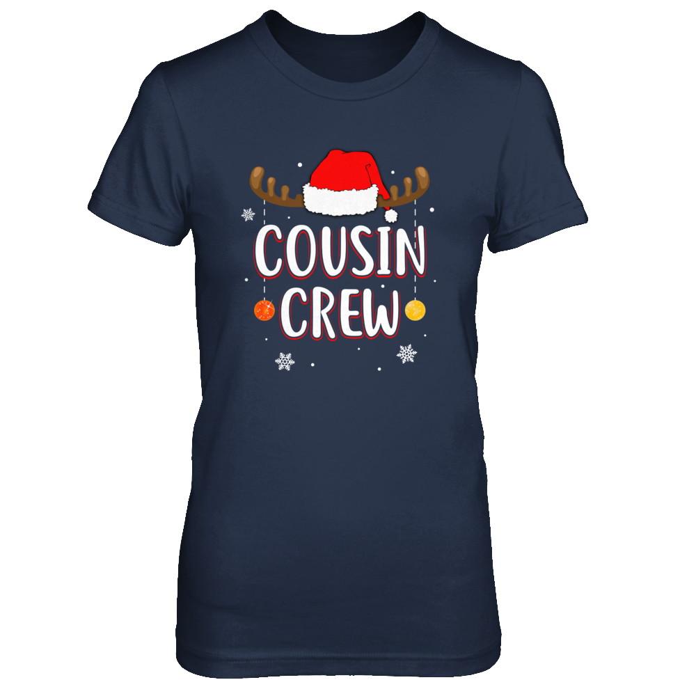 Cousin Crew Reindeer Matching Family Christmas-T-Shirt & Hoodie-Women's T-Shirt-Navy