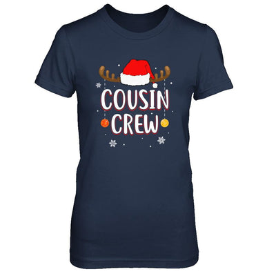 Cousin Crew Reindeer Matching Family Christmas-T-Shirt & Hoodie-Women's T-Shirt-Navy